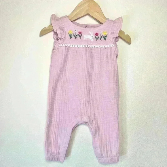 Cat & Jack Baby Gauze Bunny Romper Size 3-6 Months - Picture 1 of 10